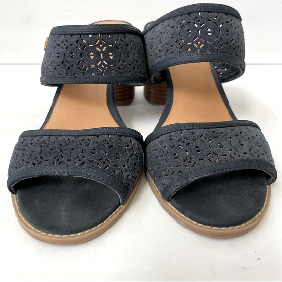 Tommy Hilfiger Women’s Blue Laser Cut Stacked Block Heeled Sandals 
Size 8.5 - Picture 4 of 12
